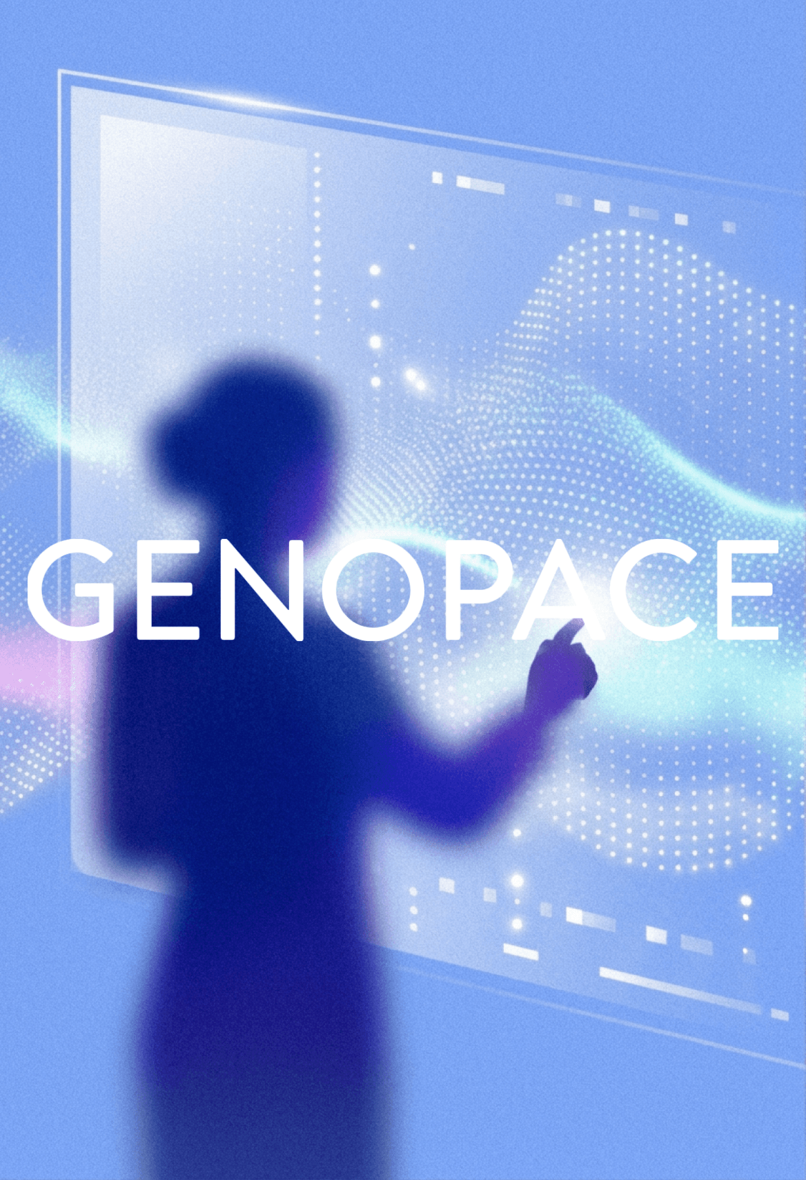 Genopace Visual mit digitaler Oberfläche in Blau.