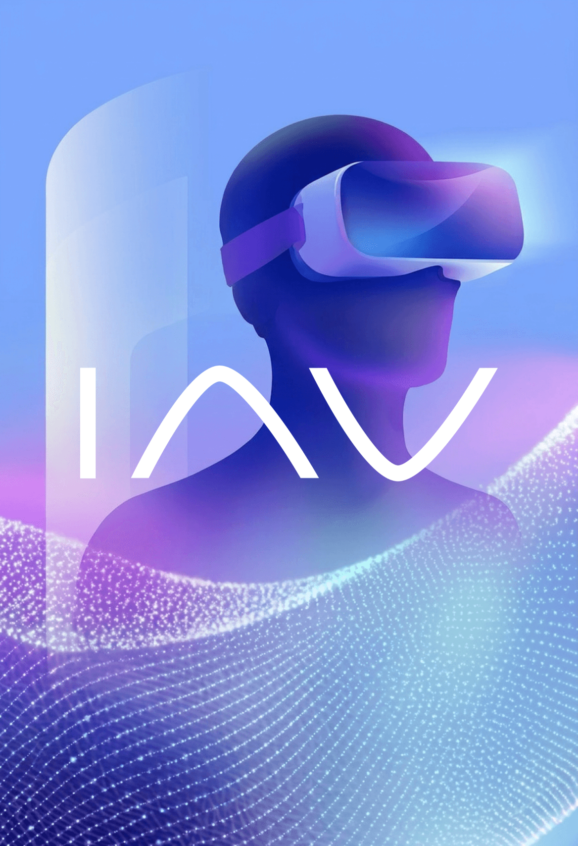 Visual für den IAV Case mit einer Person in einem immersiven KI-Kontext.