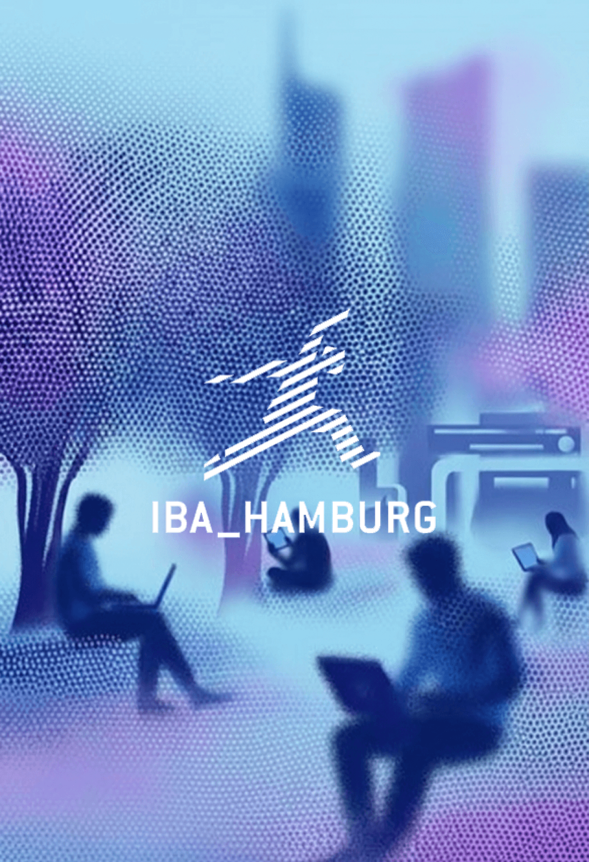 IBA Hamburg Visual mit mehreren Personen in einem digitalen Stadtentwicklungs-Kontext.